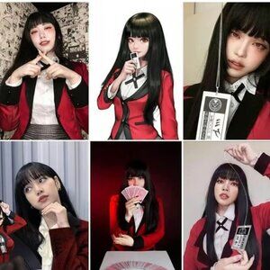 31.5” Straight Long Black Cosplay Wig